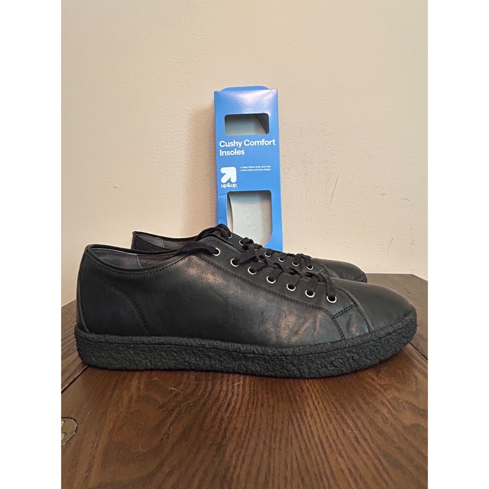 John Varvatos Star USA Men's Black Leather Low Top Sneakers with New Insoles 13M